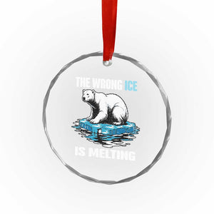The Wrong Ice is Melting Polar Bear Crystal Glass Ornament Against Ice Environmental Activist Protest TS02 Print Your Wear