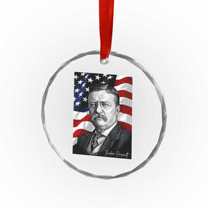 Theodore Roosevelt Patriotic American Flag President Crystal Glass Ornament TS14 Print Your Wear