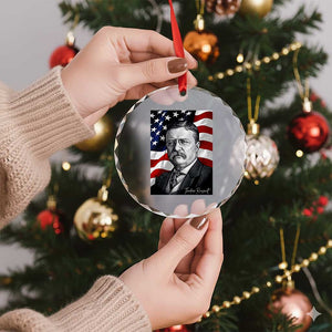 Theodore Roosevelt Patriotic American Flag President Crystal Glass Ornament TS14 Print Your Wear