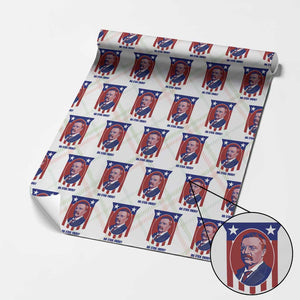 Theodore Roosevelt Patriotic American Flag Wrapping Paper Roll Big Stick Energy President TS14 Christmas Plaid Print Your Wear