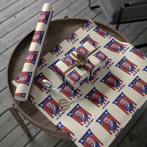 Theodore Roosevelt Patriotic American Flag Wrapping Paper Roll Big Stick Energy President TS14 Beige Print Your Wear