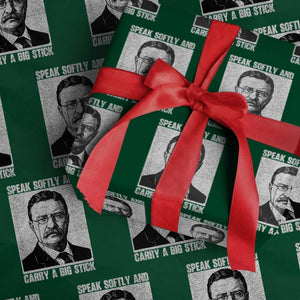 Theodore Roosevelt Quote Wrapping Paper Roll Speak Softly and Carry A Big Stick TS14 Green Print Your Wear
