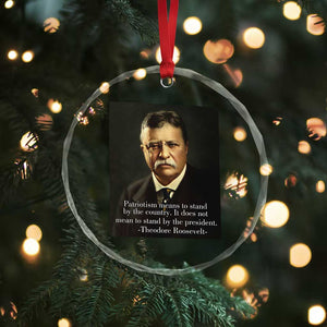 Theodore Teddy Roosevelt Patriotic Crystal Glass Ornament Patriotism Means To Stand By The Country TS02 Print Your Wear