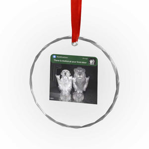 There is Motion at Your Front Door Crystal Glass Ornament Funny Golden Retriever Dog And Lion Motion Meme TS10 Print Your Wear