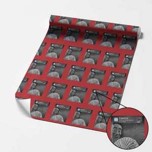 There is Motion at Your Front Door Wrapping Paper Roll Tung Tung Tung Sahur Italian Brainrot Meme TS14 Red Print Your Wear