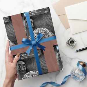 There is Motion at Your Front Door Wrapping Paper Roll Tung Tung Tung Sahur Italian Brainrot Meme TS14 Mocha Print Your Wear