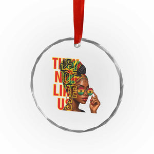 They Not Like Us Afro Queen Crystal Glass Ornament Melanin Magic Woman witth Headwrap and Sunglasses TS02 Print Your Wear