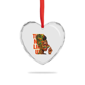 They Not Like Us Afro Queen Heart Crystal Glass Ornament Melanin Magic Woman witth Headwrap and Sunglasses TS02 Print Your Wear
