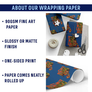 They Not Like Us Afro Queen Wrapping Paper Roll Melanin Magic Woman witth Headwrap and Sunglasses TS02 Print Your Wear