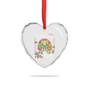 They Turned The Frigging Frogs Gay Heart Crystal Glass Ornament Funny LGBTQ Pride Month
