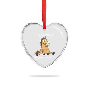 This Actually Is My First Rodeo Funny Silly Horse Heart Crystal Glass Ornament 1st Birthday Meme