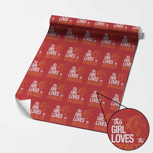 This Girl Loves The DFB Wrapping Paper Roll Football Inspirational Game Day Heart Graphic TS10 Red Print Your Wear