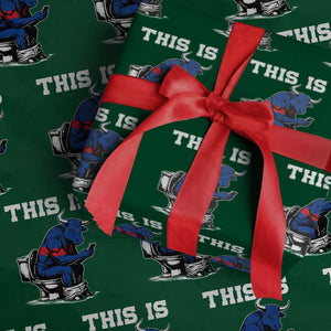 This Is Bullshit Wrapping Paper Roll Funny Cow Buffalo Toilet TS11 Green Print Your Wear