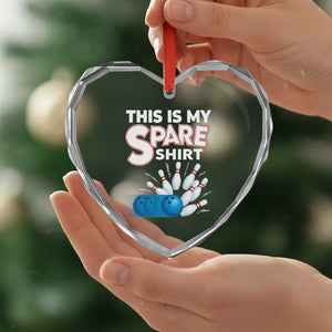 This Is My Spare Shirt Heart Crystal Glass Ornament Bowling Pun Gift TS12 Print Your Wear