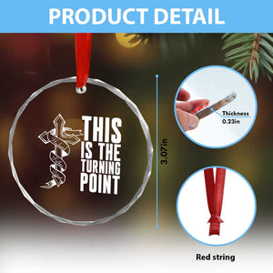 This is the Turning Point Crystal Glass Ornament Husband Father Patriot Charlie Kirk Tribute Christian Faith TS02 Print Your Wear