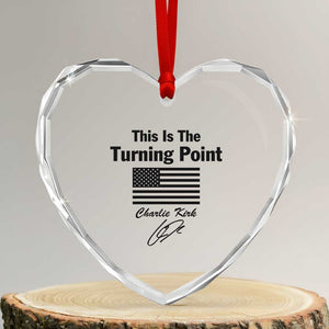 This is The Turning Point Heart Crystal Glass Ornament American Flag A True Patriot Statement TS02 Transparent Glass 3'' Heart Print Your Wear