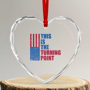 This is The Turning Point Heart Crystal Glass Ornament USA Flag Patriotic Freedom Conservative TS10 Transparent Glass 3'' Heart Print Your Wear