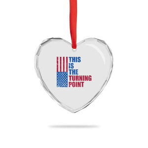 This is The Turning Point Heart Crystal Glass Ornament USA Flag Patriotic Freedom Conservative TS10 Print Your Wear