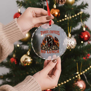 Three Coffees No Lunch Crystal Glass Ornament Funny Medieval Knight Coffee Lover