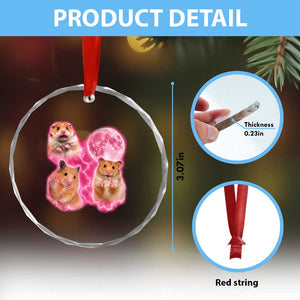 Three Hamsters Retro Graphic Crystal Glass Ornament Small Pet Lover Gift Idea TS12 Print Your Wear