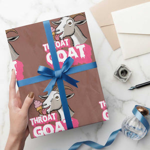 Throat Goat Wrapping Paper Roll Sarcastic Adult Humor TS12 Mocha Print Your Wear
