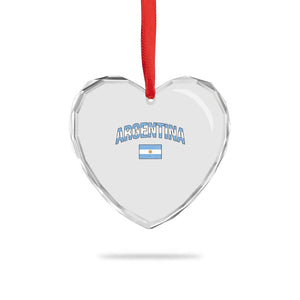 Throwback Argentina Pride Heart Crystal Glass Ornament Vintage Flag Heritage Gift