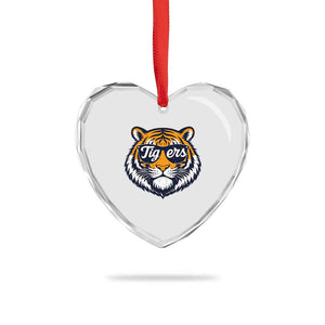 Tiger Face Heart Crystal Glass Ornament Vintage Sports Name TS10 Print Your Wear