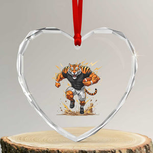Tiger Football Lover Heart Crystal Glass Ornament Midwest Game Day Lifestyle TS12 Transparent Glass 3'' Heart Print Your Wear
