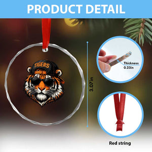 Tiger Mascot Crystal Glass Ornament Vintage Sports Name Baseball Cap Sunglasses TS10 Print Your Wear