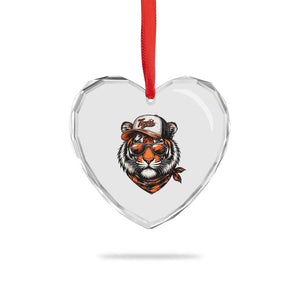 Tiger Mascot Heart Crystal Glass Ornament Vintage Sports Name TS10 Print Your Wear