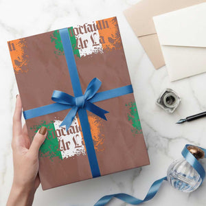 Tiocfaidh Ar La Wrapping Paper Roll Vintage Irish Ireland Flag TS11 Mocha Print Your Wear