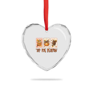 Tis The Season Fall Thanksgiving Heart Crystal Glass Ornament American Football Pumpkin Postage Stamps TS11 Print Your Wear