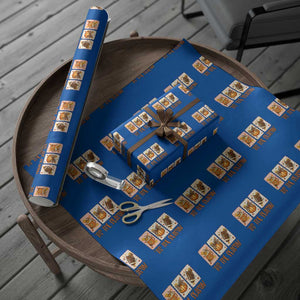 Tis The Season Fall Thanksgiving Wrapping Paper Roll American Football Pumpkin Postage Stamps TS11 Blue Print Your Wear