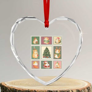 Tis The Season To Be Wheeky Heart Crystal Glass Ornament Christmas Guinea Pig Gift TS12 Transparent Glass 3'' Heart Print Your Wear