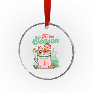 Tis The Season Xmas Crystal Glass Ornament Groovy Retro Gingerbread Hot Cocoa TS09 Print Your Wear