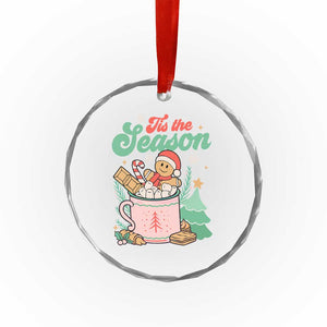 Tis The Season Xmas Crystal Glass Ornament Groovy Retro Gingerbread Hot Cocoa TS09 Print Your Wear