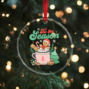 Tis The Season Xmas Crystal Glass Ornament Groovy Retro Gingerbread Hot Cocoa TS09 Print Your Wear