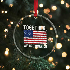 Together We Are America Vintage Football Crystal Glass Ornament Classic Patriotic Sports Bunny Inspirational Quote TS02 Print Your Wear