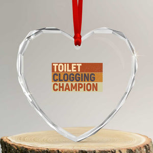 Toilet Clogging Champion Heart Crystal Glass Ornament TS10 Transparent Glass 3'' Heart Print Your Wear
