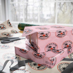 Too Old To Care Funny Retired Boomer Club Wrapping Paper Roll Beach Sunset Tropical Coastal Vacation Retirement Gag Gift TS02 Light Pink Print Your Wear