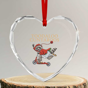 Toodaloo Cuntaroos Heart Crystal Glass Ornament Funny Sarcastic Raccoon Inappropriate Meme TS14 Transparent Glass 3'' Heart Print Your Wear