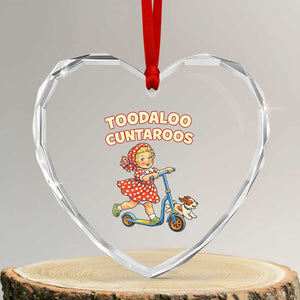 Toodaloo Cuntaroos Retro Scooter Girl Heart Crystal Glass Ornament Funny Offensive Retro Goodbye Meme Dark Humor TS02 Transparent Glass 3'' Heart Print Your Wear