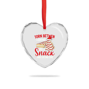 Torn Between Looking Like A Snack Or Eating One Christmas Heart Crystal Glass Ornament Debbies Tree Cake TS10 Print Your Wear