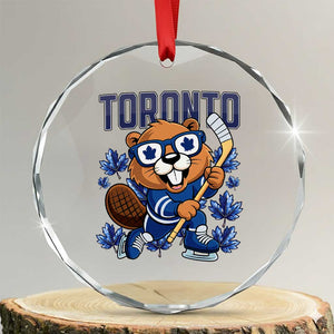 Toronto Ice Hockey Beaver Crystal Glass Ornament Canadian Pride Gift TS12 Transparent Glass 3'' Circle Print Your Wear