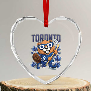 Toronto Ice Hockey Beaver Heart Crystal Glass Ornament Canadian Pride Gift TS12 Transparent Glass 3'' Heart Print Your Wear