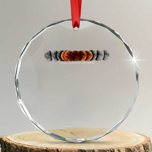 Total Eclipse of the Moon Phases Crystal Glass Ornament Blood Moon Space Astronomy Celestial Graphic TS02 Transparent Glass 3'' Circle Print Your Wear