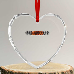 Total Eclipse of the Moon Phases Heart Crystal Glass Ornament Blood Moon Space Astronomy Celestial Graphic TS02 Transparent Glass 3'' Heart Print Your Wear