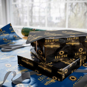 Total Solar Eclipse August 12 2026 Celestial Totality Wrapping Paper Roll Ocean Beach View Astronomy Souvenir TS02 Black Print Your Wear
