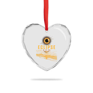 Total Solar Eclipse August 12 2026 Celestial Totality Heart Crystal Glass Ornament Ocean Beach View Astronomy Souvenir TS02 Print Your Wear