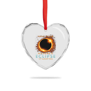 Total Solar Eclipse Heart Crystal Glass Ornament 12th August 2026 Majorca Totality TS10 Print Your Wear